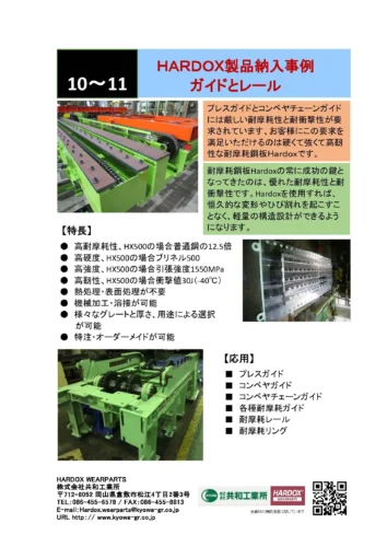HARDOX製品納入事例 ガイドとレール